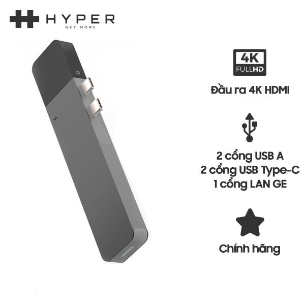 Cổng chuyển HYPERDRIVE NET 6 in 2 USB-C - Hàng Chính Hãng Nguyên Hộp