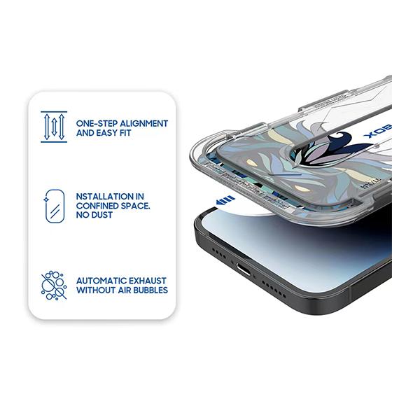 Miếng Dán Cường Lực LITO D+ ESD Trong Suốt Kèm Khung Trợ Dán Cho iPhone