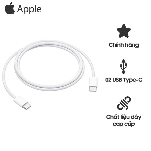 Cáp Sạc Nhanh APPLE C To C Dây Bọc Dù 60W 1m MQKJ3 Chính Hãng