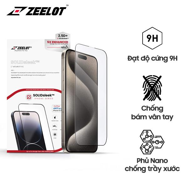 Miếng Dán Cường Lực Chống Vân Tay Solidsleek Zeelot cho iPhone 16 Series