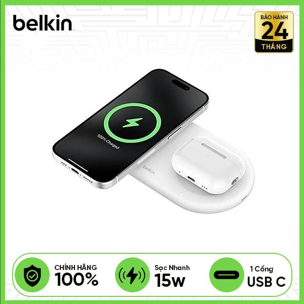 Đế sạc không dây BELKIN BoostCharge Universal Qi2 15W