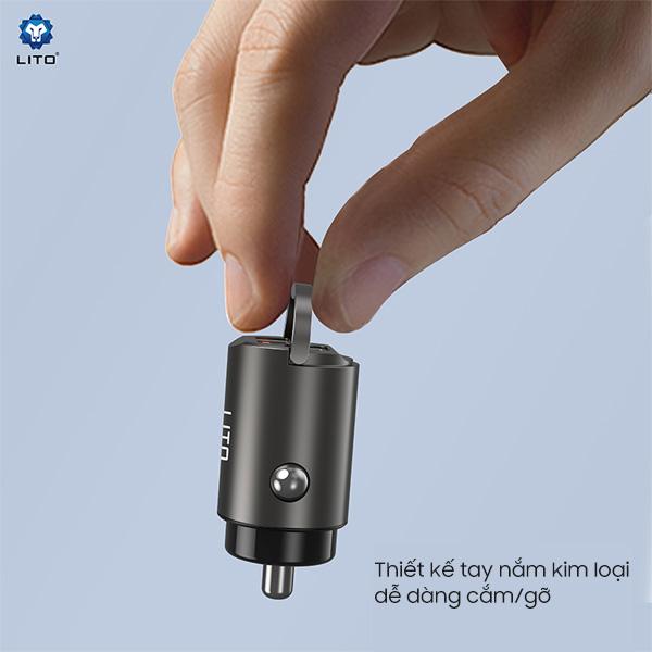 Củ Sạc Nhanh LITO PD 60W Mini Metal Car Charger IN-C03 Chính Hãng