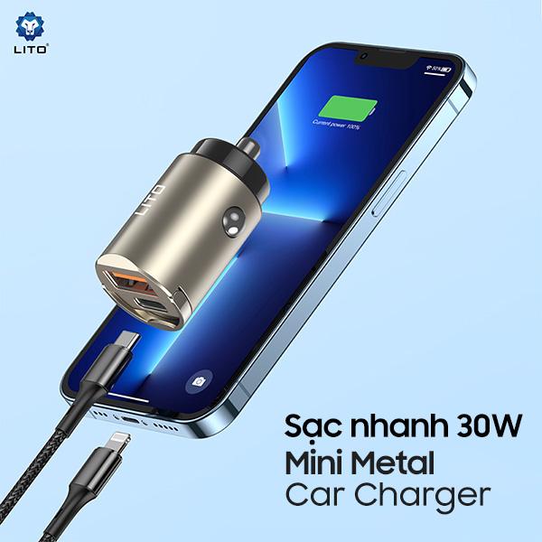 Củ Sạc Nhanh LITO PD 60W Mini Metal Car Charger IN-C03 Chính Hãng