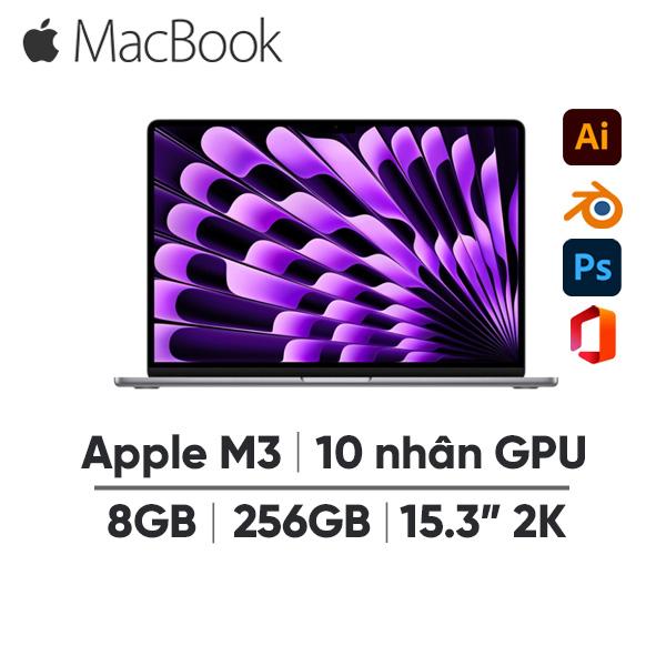 MacBook Air M3 15 Inch 8 CPU 10 GPU (8GB/256GB) Cũ 99%