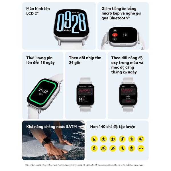 Đồng hồ thông minh Xiaomi Redmi Watch 5 Active 49.1mm Chính Hãng