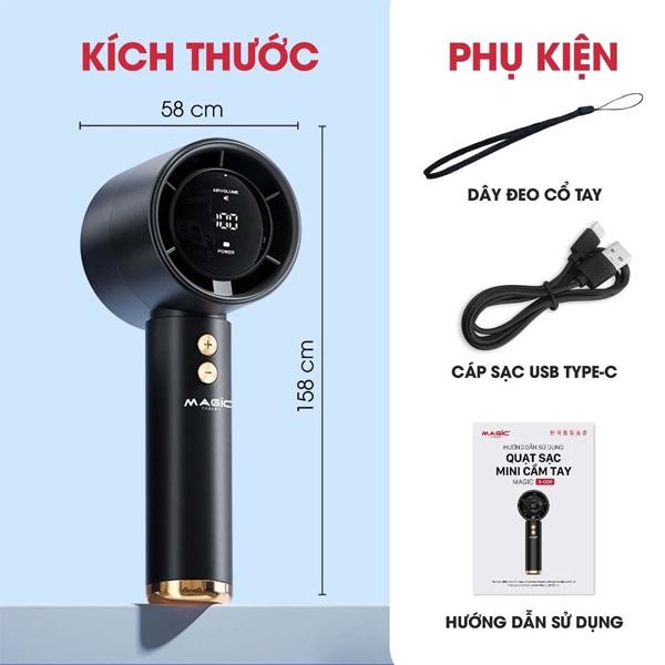 Quạt Sạc Mini Cầm Tay MAGIC A-009 3000mAh Chính Hãng