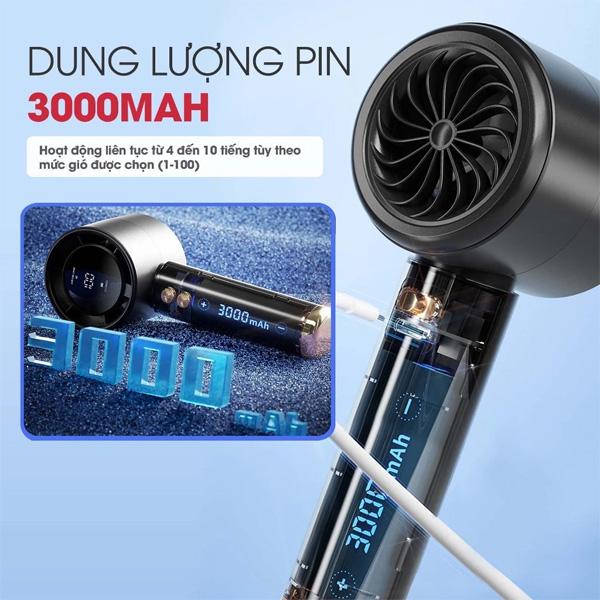 Quạt Sạc Mini Cầm Tay MAGIC A-009 3000mAh Chính Hãng