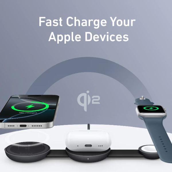 Đế sạc Anker không dây Maggo 3 trong 1 gập B25M8 Chính Hãng 