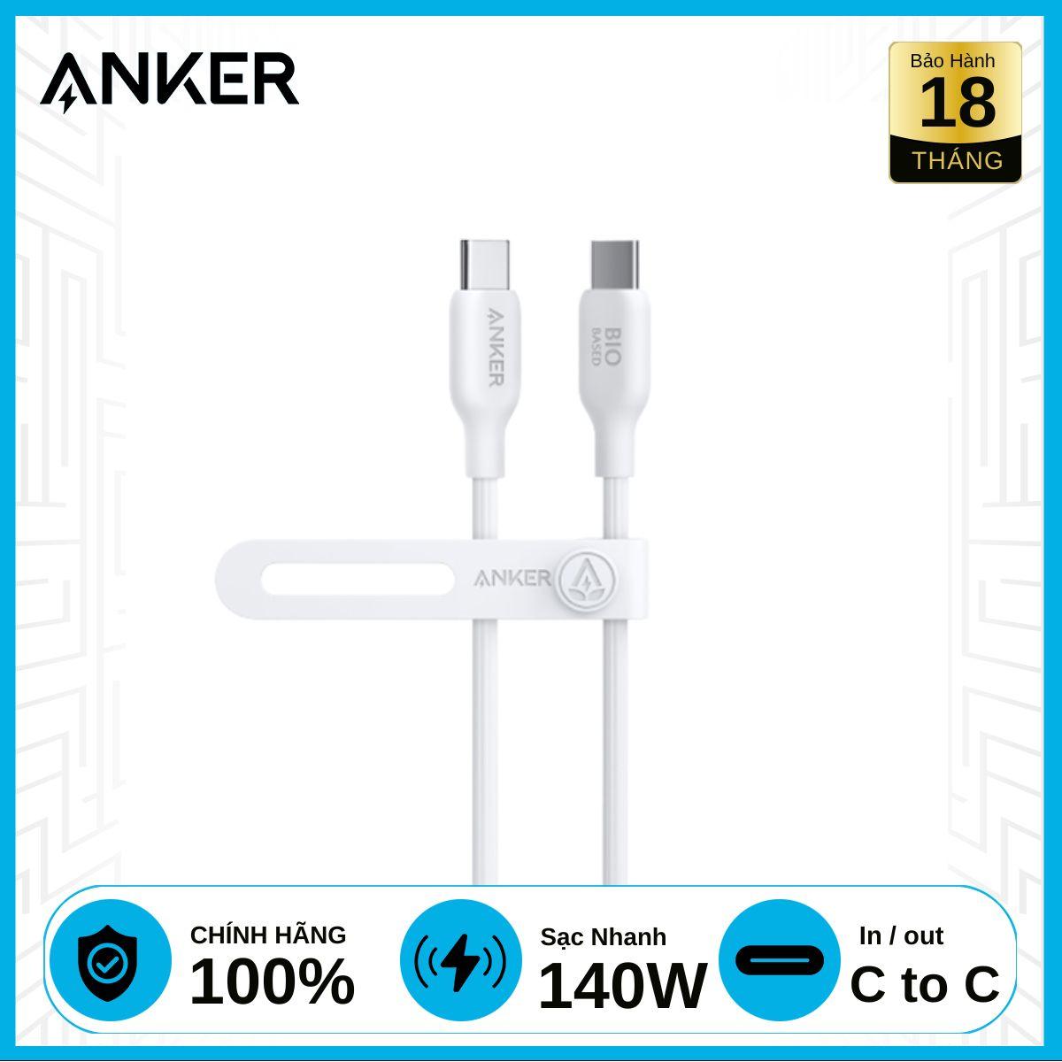 Cáp ANKER C To C Bio 140W 0.9m (A80F1)