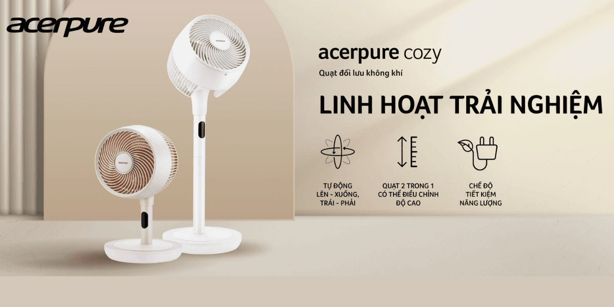 Quạt Đối Lưu Không Khí Acerpure Cozy F2 Chính Hãng