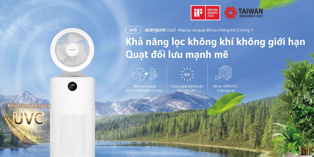 Máy Lọc Không Khí Kết Hợp Quạt Đối Lưu 2in1 Acerpure Cool C2-UVC