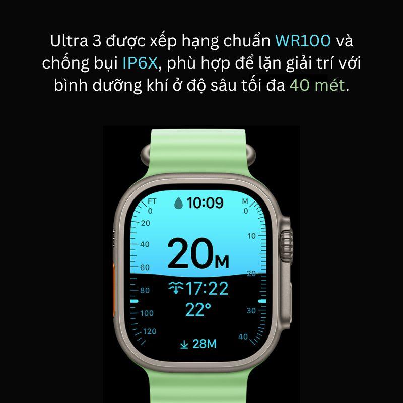 Apple Watch Ultra 3 49mm GPS + Cellular Viền Titanium Đen - Dây Trail Chính Hãng Apple Việt Nam