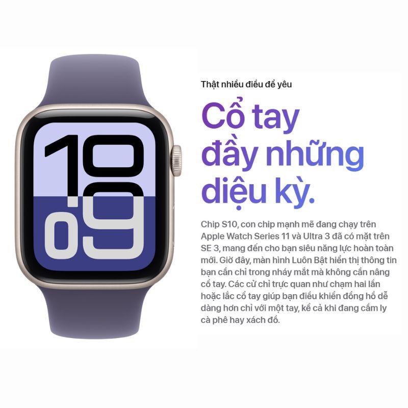 Apple Watch SE 3 40mm GPS Viền Nhôm Dây Cao Su Chính Hãng Apple Việt Nam