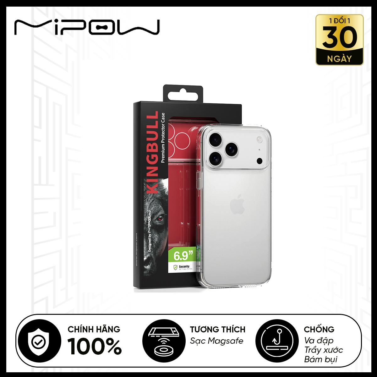 Ốp Lưng Trong Suốt Mipow Tempered Glass Cho iPhone 17 Series