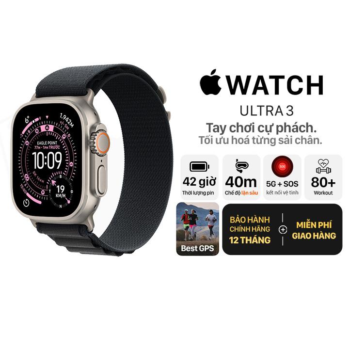 Apple Watch Ultra 3 49mm GPS + Cellular Viền Titanium Tự Nhiên - Dây Alpine Chính Hãng Apple Việt Nam
