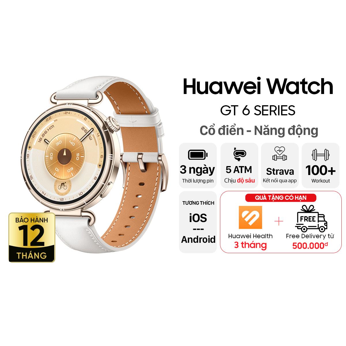 Đồng hồ thông minh Huawei Watch GT6 41mm - Dây Da