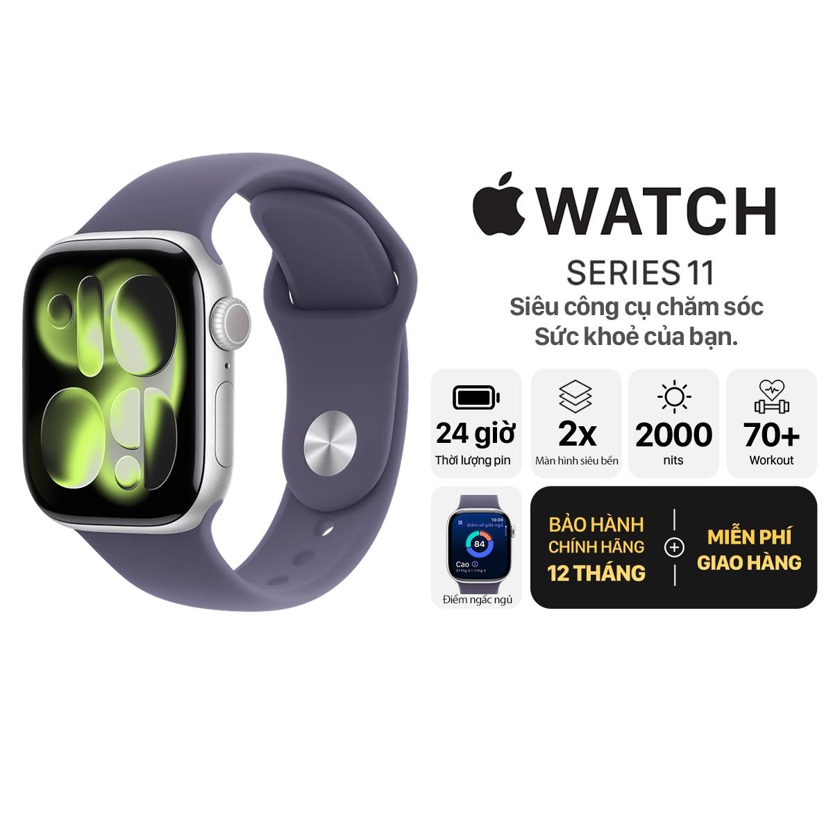 Apple Watch Series 11 46mm GPS Viền Nhôm Dây Cao Su Chính Hãng Apple Việt Nam