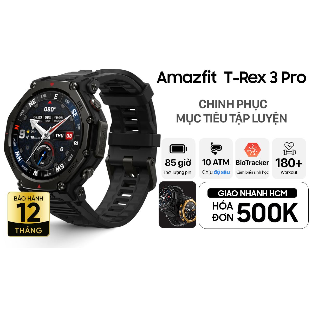 Đồng Hồ Thông Minh Amazfit T-Rex 3 Pro 48mm Dây Silicone Chính Hãng 
