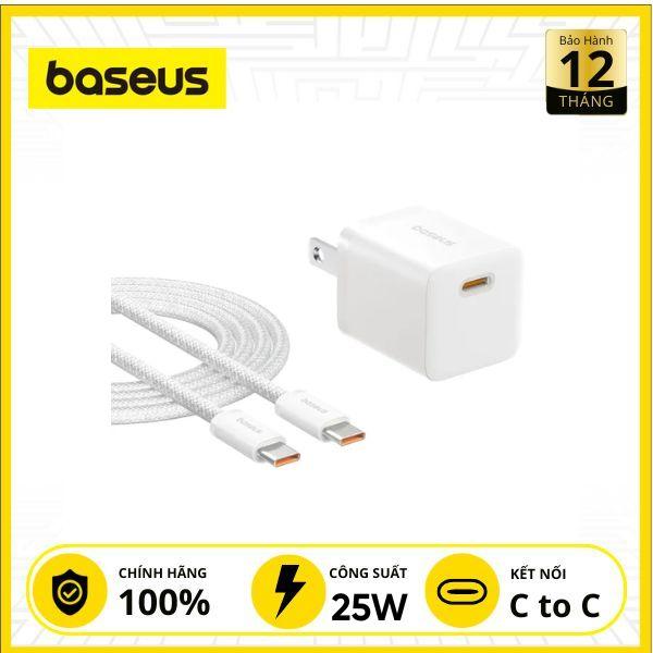 Bộ Sạc Kèm Cáp BASEUS GaN5 Mini Type-C To Type-C 25W