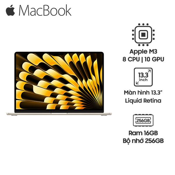 MacBook Air M3 13 Inch 8 CPU 10 GPU (16GB/256GB) | Chính Hãng Apple Việt Nam