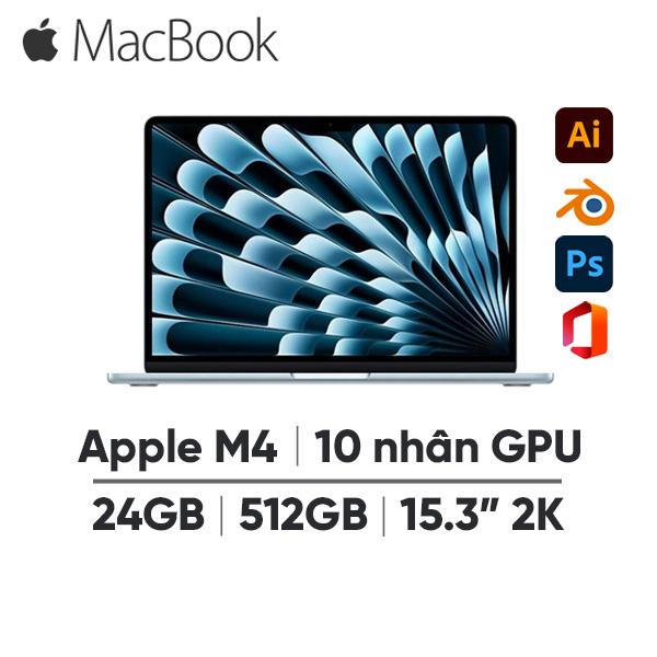 MacBook Air M4 15 Inch 10 CPU 10 GPU (24GB/512GB) | Chính Hãng Apple Việt Nam