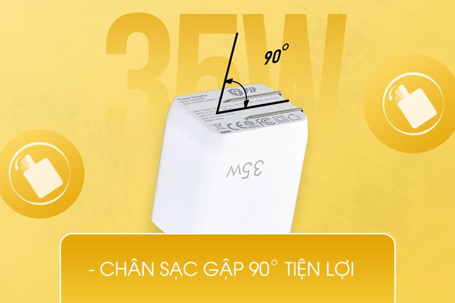 Củ Sạc Nhanh 9FIT PD 35W 1A1C GaN Chính Hãng