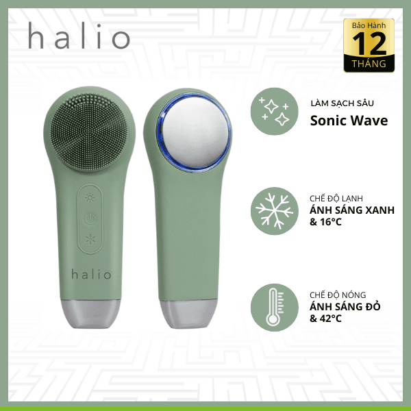 Máy rửa mặt massage tích hợp liệu pháp ánh sáng và nhiệt Halio 5 in 1 Chính Hãng