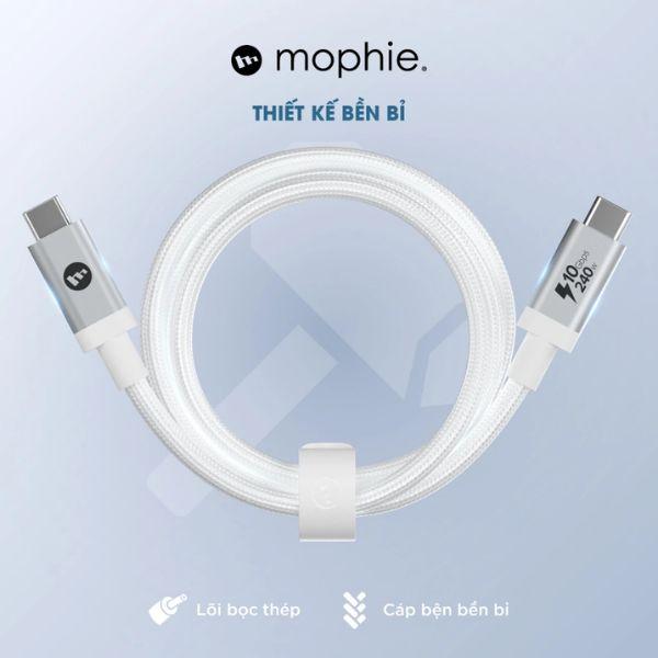 Cáp Mophie Type-C to Type-C 240W 10Gbps 1.5m Chính Hãng
