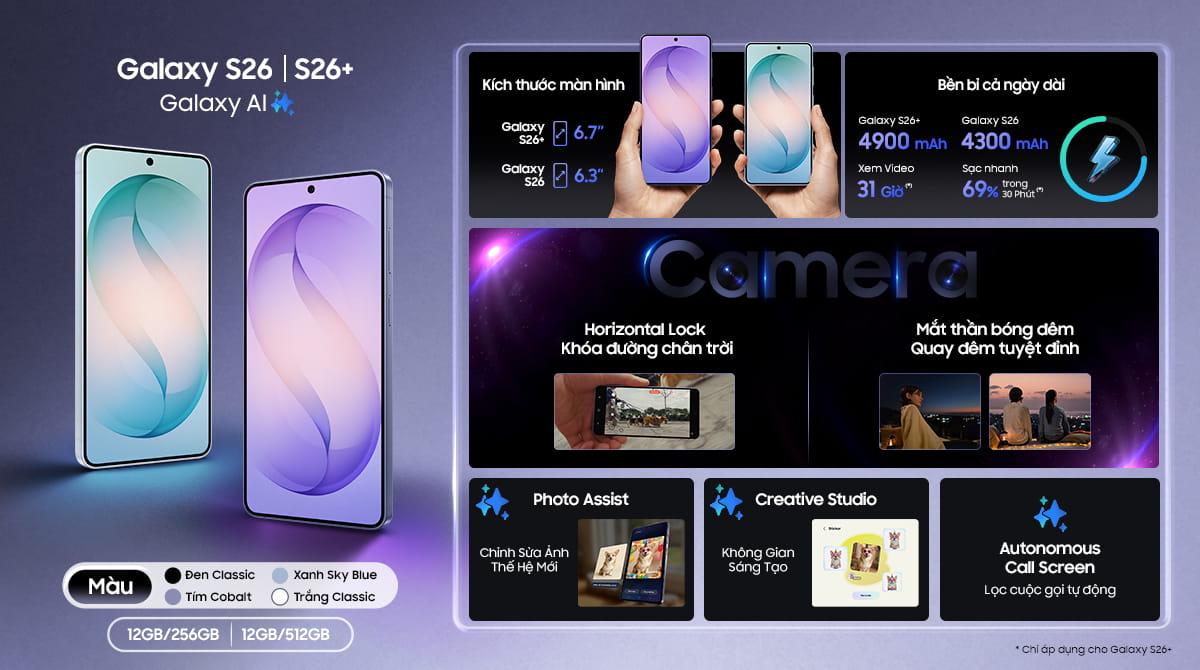 Samsung Galaxy S26 12GB/512GB Chính Hãng